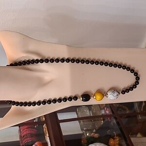 Black Beaded Necklace